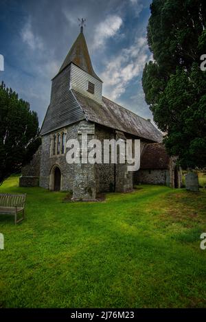 St. Michael the Archangel Parish Church des kleinen East Sussex-Dorfes Litlington. England, Großbritannien Stockfoto