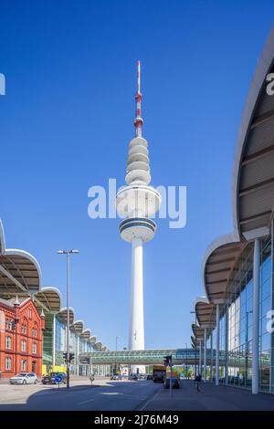 Messehallen, Fernsehturm, Hamburg, Deutschland, Europa Stockfoto