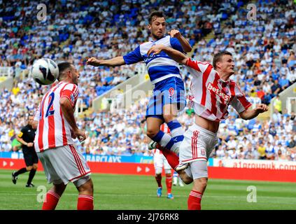 August 2012 - Premier League Football - Reading FC vs Stoke City. Adam Le Fondre von Reading verpasst einfach die Chance, sich beim Lesen auszugleichen. Fotograf: Paul Roberts/Pathos. Stockfoto