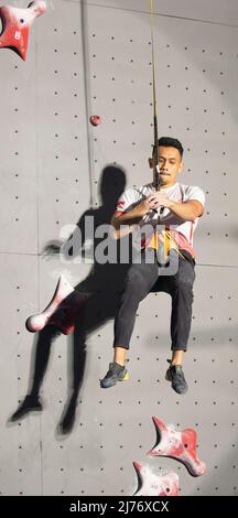 Seoul, Südkorea. 6. Mai 2022. Veddriq Leonardo (INA), 6. Mai 2022 - Sport Climbing : Goldmedaillengewinnerin Veddriq Leonardo aus Indonesien beim Männer-Speed-Finale beim IFSC Climbing World Cup Seoul 2022 im Jungnang Sport Climbing Stadium in Seoul, Südkorea. (Foto von Lee Jae-won/AFLO) (SÜDKOREA) Quelle: Aflo Co. Ltd./Alamy Live News Stockfoto