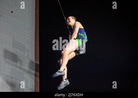 Seoul, Südkorea. 6. Mai 2022. Emma Hunt (USA), 6. Mai 2022 - Sport Climbing : Silbermedaillengewinnerin Emma Hunt beim Speed-Finale der Frauen beim IFSC Climbing World Cup Seoul 2022 im Jungnang Sport Climbing Stadium in Seoul, Südkorea. (Foto von Lee Jae-won/AFLO) (SÜDKOREA) Quelle: Aflo Co. Ltd./Alamy Live News Stockfoto