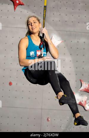 Seoul, Südkorea. 6. Mai 2022. Aleksandra Miroslaw (POL), 6. Mai 2022 - Sport Climbing : Goldmedaillengewinnerin Aleksandra Miroslaw beim Frauen-Speed-Finale beim IFSC Climbing World Cup Seoul 2022 im Jungnang Sport Climbing Stadium in Seoul, Südkorea. (Foto von Lee Jae-won/AFLO) (SÜDKOREA) Quelle: Aflo Co. Ltd./Alamy Live News Stockfoto