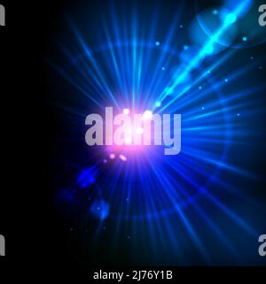 Abstrakt Blaue Kosmische Sternenflare Stock Vektor