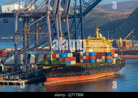 Containerschiff Future, Ensenada International Conatainer Terminal, Baja California, Mexiko Stockfoto