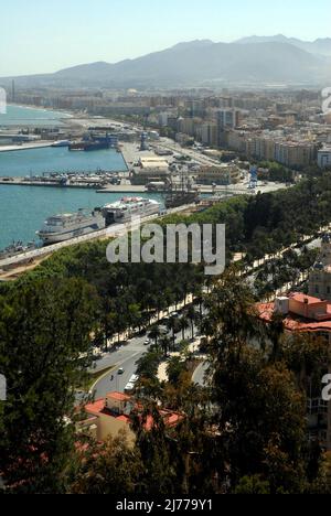 panoramica desde el Parador de Gibralfaro, Malaga . foto: © Rosmi Duaso/fototext,BCN. Stockfoto