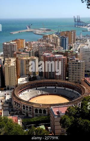 plza de Toros, panoramica desde el Parador de Gibralfaro, Malaga . foto: © Rosmi Duaso/fototext,BCN. Stockfoto