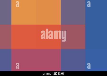 Vektor-blauer Hintergrund mit orangefarbenen und gelben Farben Rechtecke. Abstrakte Textur von quadratischen Formen. Eine Unterstützung für Präsentationen, Zeitschriften, Flugblätter Stock Vektor