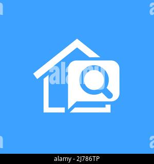 Haus suchen Vektor-Symbol mit einem Haus Stock Vektor