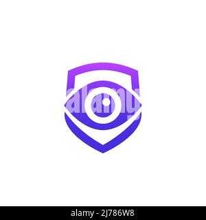Vektor-Logo mit Augen- und Schildmuster Stock Vektor