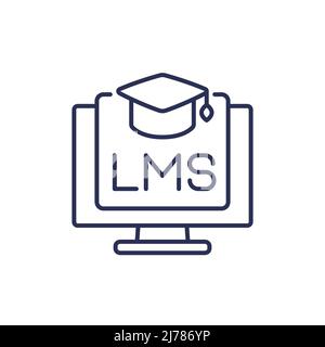 LMS, Symbol für die Zeile Learning Management System Stock Vektor