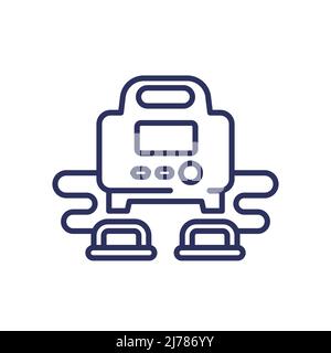 Symbol für Defibrillator, hlw-Gerätelinie Stock Vektor