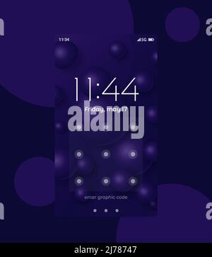 Display für Telefonsperre, ui-Design, Vektorschnittstelle Stock Vektor