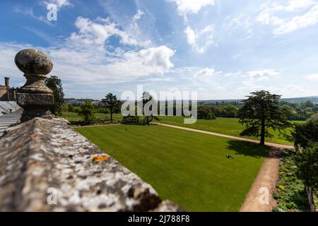 Blick auf Bristol und das Cumberland Basin vom Ashton Court Estate, Bristol. Stockfoto