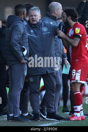 Crawley Manager John Yems gesehen während der EFL League zwei Spiel zwischen Crawley Town und Swindon Town im People's Pension Stadium. 19.. März 2022 Stockfoto