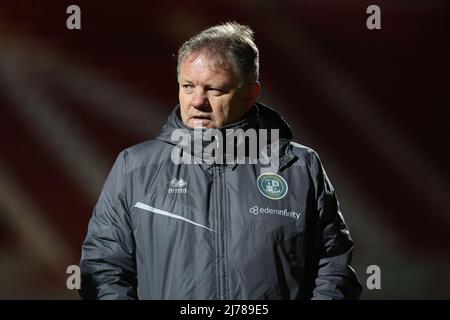 Crawley Manager John Yems gesehen während der EFL League zwei Spiel zwischen Swindon Town und Crawley Town auf dem Energy Check County Ground . 2.. Februar 2022 Stockfoto