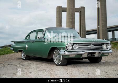 1960 Chevrolet Bel Air klassisches amerikanisches Familienauto Stockfoto