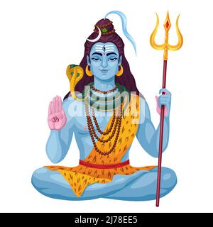 Lord Shiva, indian Maha Shivratri Festival, Vektor-Illustration. Stock Vektor