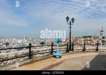 Guayaquil, Ecuador. Traditionelle Kolonialarchitektur in der zweitgrößten Stadt Ecuadors. Beliebtes Touristenziel. Stockfoto