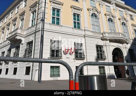 Bundeskanzleramt in Wien, Amtssitz des österreichischen Bundeskanzlers - Bundeskanzleramt in Wien, Amtssitz des Österreichischen Bundeskanzlers Stockfoto