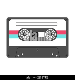 Vintage-Mixtape im Retro-Stil. Audiokassette im Retro-Stil. Mixtape ist ein musikalisches Symbol der 80s und 90s. Audiogeräte für analoge Musikaufnahmen. Ein il Stock Vektor