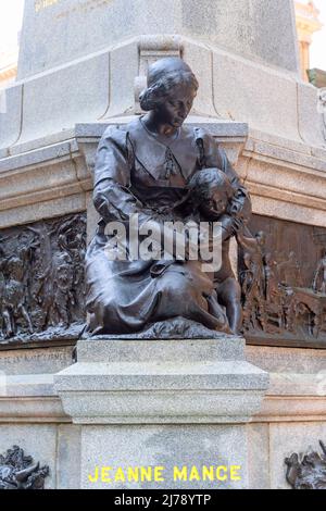 Paul de Chomedey-Denkmal. Details. Stockfoto