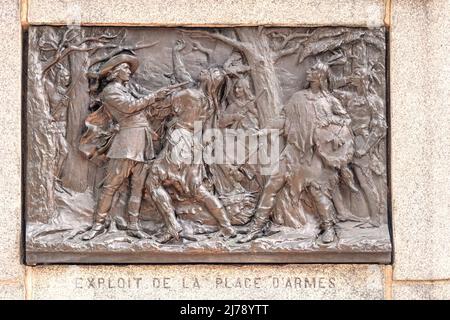 Paul de Chomedey-Denkmal. Details. Stockfoto