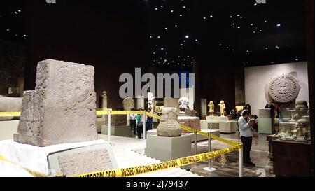 Blick auf den Azteken-Raum im Museo Nacional de Antropologia, Mexiko-Stadt Stockfoto