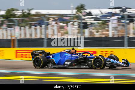 Miami International Autodrome, Miami, USA am 6. Mai 2022 Nichola Latifi 6 (CAN), Williams FW43B während des FORMEL 1 CRYPTO.COM MIAMI GRAND PRIX 2022, Phil Duncan Stockfoto