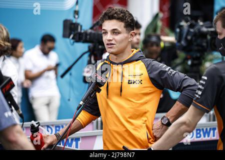 Miami Gardens, Florida, USA. 06.. Mai 2022. NORRIS Lando (gbr), McLaren F1 Team MCL36, Portrait während des Formel 1 Crypto.com Miami Grand Prix 2022, 5. Runde der FIA Formel 1 Weltmeisterschaft 2022, auf dem Miami International Autodrome, vom 6. Bis 8. Mai 2022 in Miami Gardens, Florida, USA - Foto: Xavi Bonilla/DPPI/LiveMedia Kredit: Independent Photo Agency/Alamy Live News Stockfoto