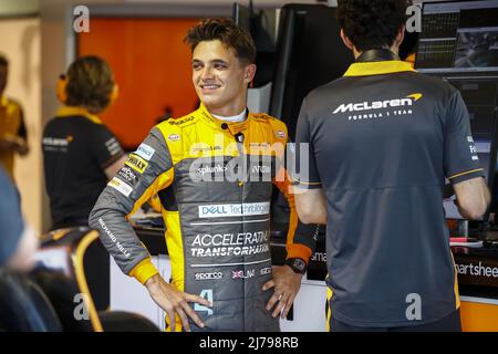 Miami Gardens, Florida, USA. 06.. Mai 2022. NORRIS Lando (gbr), McLaren F1 Team MCL36, Portrait während des Formel 1 Crypto.com Miami Grand Prix 2022, 5. Runde der FIA Formel 1 Weltmeisterschaft 2022, auf dem Miami International Autodrome, vom 6. Bis 8. Mai 2022 in Miami Gardens, Florida, USA - Foto: Xavi Bonilla/DPPI/LiveMedia Kredit: Independent Photo Agency/Alamy Live News Stockfoto