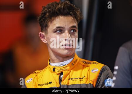Miami Gardens, Florida, USA. 06.. Mai 2022. NORRIS Lando (gbr), McLaren F1 Team MCL36, Portrait während des Formel 1 Crypto.com Miami Grand Prix 2022, 5. Runde der FIA Formel 1 Weltmeisterschaft 2022, auf dem Miami International Autodrome, vom 6. Bis 8. Mai 2022 in Miami Gardens, Florida, USA - Foto: Xavi Bonilla/DPPI/LiveMedia Kredit: Independent Photo Agency/Alamy Live News Stockfoto