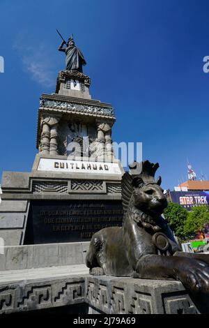 Denkmal des aztekischen Führers Cuauhtémoc auf der Avenida Paseo de la Reforma, Mexiko-Stadt Stockfoto