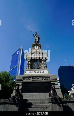 Denkmal des aztekischen Führers Cuauhtémoc auf der Avenida Paseo de la Reforma, Mexiko-Stadt Stockfoto