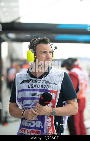 Miami, USA. 06.. Mai 2022. Will Buxton (GBR) F1 Digital Presenter. Miami Grand Prix, Freitag, 6.. Mai 2022. Miami International Autodrome, Miami, Florida, USA. Quelle: James Moy/Alamy Live News Stockfoto