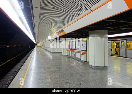 Wien, U-Bahn-Linie U3, Station Kendlerstraße // Wien, U-Bahn-Linie U3, Kendlerstraße Stockfoto