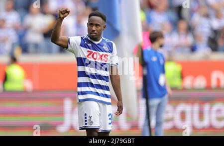 firo: 05/07/2022 Fuvuball, Fußball, 3. Bundesliga, Saison 2021/2022, MSV Duisburg - U23 SC Freiburg John Yeboah, Jubel über den Abstieg Stockfoto