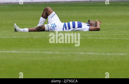 firo : 05/07/2022 Fuvuball, Fußball, 3. Bundesliga, Saison 2021/2022, MSV Duisburg - U23 SC Freiburg Jubelerleichterung über den Abstieg bei John Yeboah Stockfoto