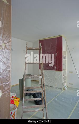 Wien, Sanierung einer Klenwohnung // Wien, Renovierung einer kleinen Wohnung Stockfoto