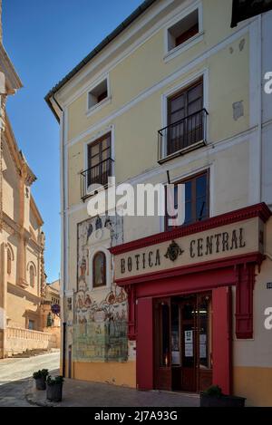 Botica Central im Stadtzentrum von Xativa, Jativa, Valencia, Valencia, Europa Stockfoto