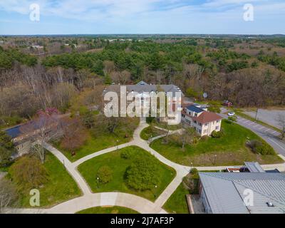 Middlesex Community College Bedford Campus Luftaufnahme in 591 Springs Road in der Stadt Bedford, Massachusetts, USA. Stockfoto