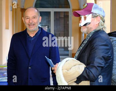 Modena, Italien. 07.. Mai 2022. Modena, Italien. 07.. Mai 2022. Vortrag über Pier Paolo Pasolini von Davide Toffolo und Gian Mario Villa, Modena 7. Mai 2022. Kredit: Fadege/Alamy Live Nachrichten Kredit: Fadege/Alamy Live Nachrichten Stockfoto