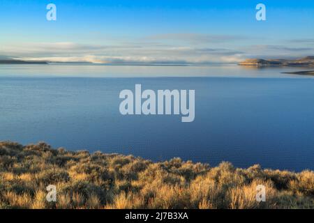 Frühmorgens auf dem Canyon Ferry Lake in der Nähe von winston, montana Stockfoto