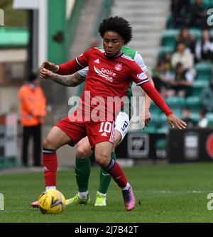 Easter Road Stadium, Edinburgh.Schottland Großbritannien. 7. Mai 22 Hibernian gegen Aberdeen Cinch Premiership Match Aberdeen's Vicente Besuijen . Kredit: eric mccowat/Alamy Live Nachrichten Stockfoto