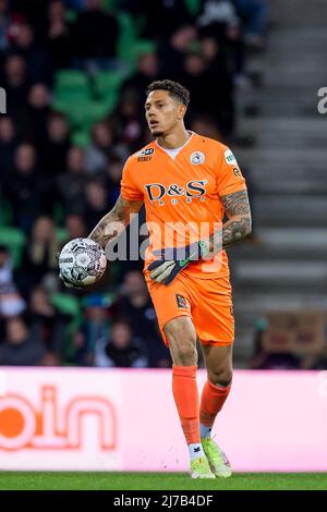 GRONINGEN - Torwart Emil Okoye von Sparta Rotterdam während des niederländischen Eredivisie-Spiels zwischen dem FC Groningen und Sparta Rotterdam im Euroborg-Stadion am 7. Mai 2022 in Groningen, Niederlande. ANP COR LASKER Stockfoto