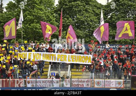 ALS Roma-Fans während der 21. Tag der Serie A Meisterschaft zwischen A.S. Roma Frauen und U.C. Sampdoria im stadio Tre Fontane am 7.. Mai 2022 in Rom, Italien. Stockfoto