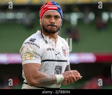 Pita Ahki von Toulouse während des Heineken Champions Cup Viertelfinalspiels zwischen Munster Rugby und Stade Toulousain im Aviva Stadium in Dublin, Irland, am 7. Mai 2022 (Foto von Andrew SURMA/ SIPA USA). Stockfoto