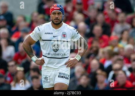 Pita Ahki von Toulouse während des Heineken Champions Cup Viertelfinalspiels zwischen Munster Rugby und Stade Toulousain im Aviva Stadium in Dublin, Irland, am 7. Mai 2022 (Foto von Andrew SURMA/ SIPA USA). Stockfoto