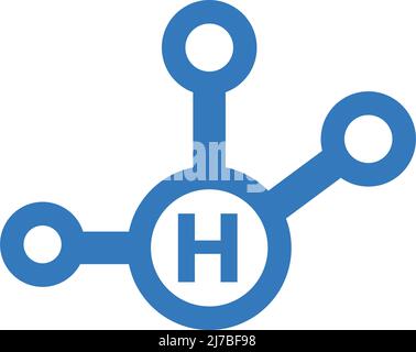 Wissenschaft, Wasserstoff-Zeichen-Symbol ist auf weißem Hintergrund isoliert. Einfache Vektordarstellung für Grafik- und Webdesign oder kommerzielle Zwecke. Stock Vektor
