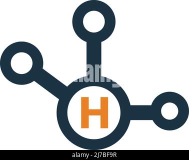 Wissenschaft, Wasserstoff-Zeichen-Symbol ist auf weißem Hintergrund isoliert. Einfache Vektordarstellung für Grafik- und Webdesign oder kommerzielle Zwecke. Stock Vektor