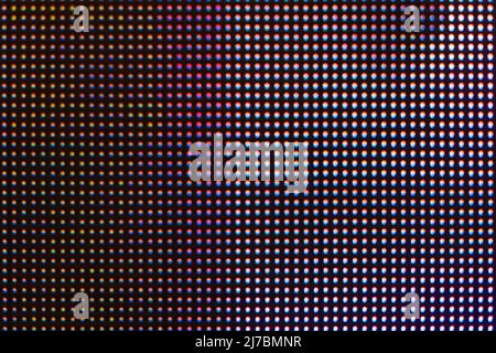LED-Bildschirm Nahaufnahme mit einem RGB-winzigen Lichter Stockfoto